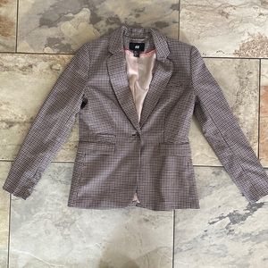 H&M vintage houndstooth plaid blazer size 10 or small
